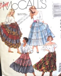 6284 EZ LONG PULL ON 3, 4, 6 TIER SKIRT, BROOMSTICK PATTERN 4-22